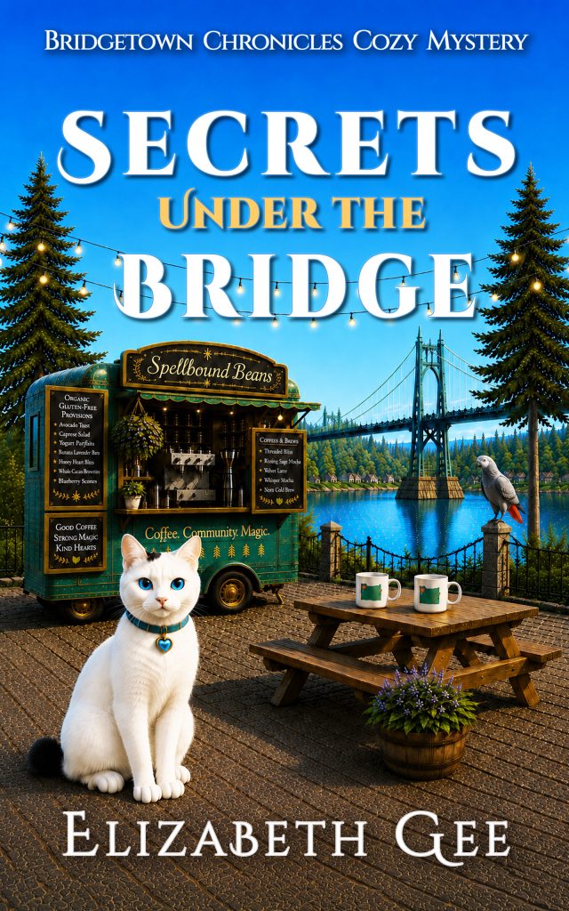 Secrets Under the Bridge book cover for Bridgetown Cozy Mystery
